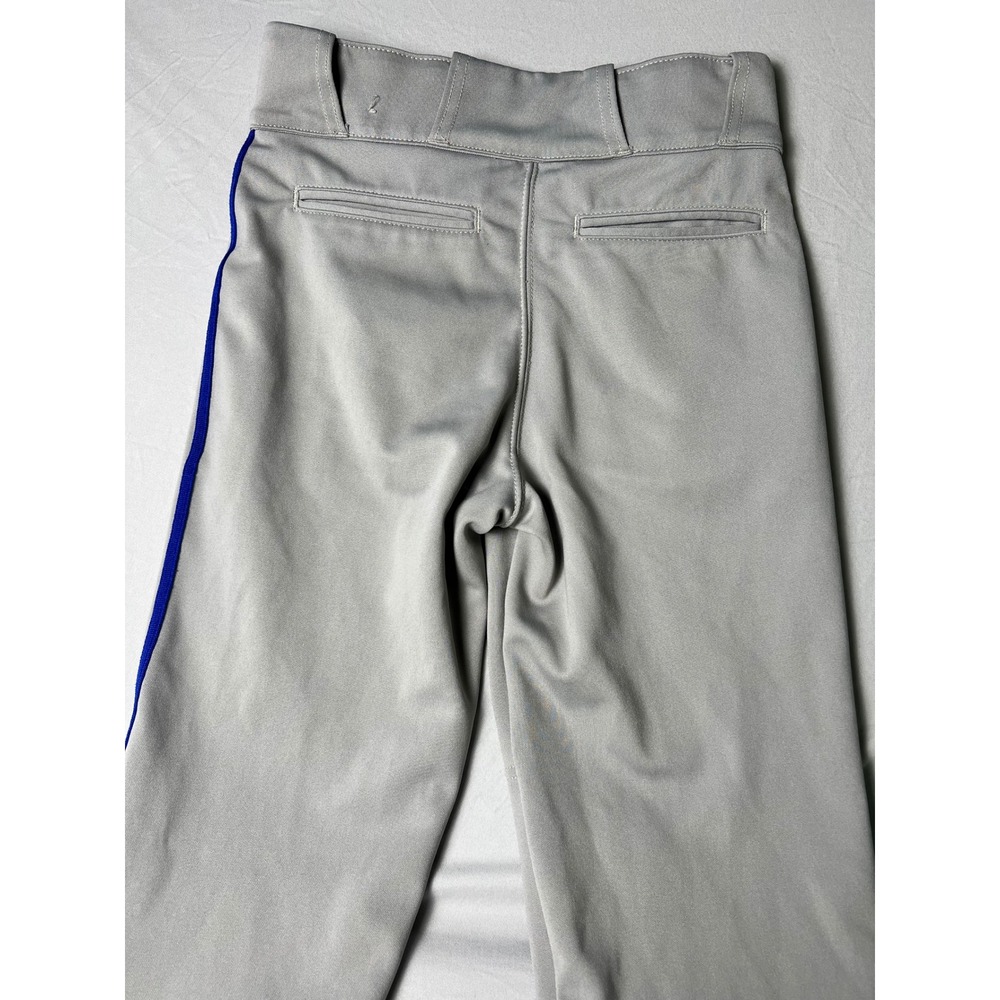 Champro Youth Large Baseball Pants Gray Blue Side Stripe Adjustable Hem BP11L - Picture 3 of 8